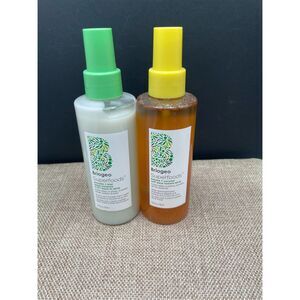 Briogeo Superfoods 2 Bottle Pack Mega Moisture 3-in-1 Leave-in Spray and banana